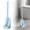 Sky Blue, variant on Toilet Brush, Toilet Bowl Brush Set with Holder, Curved Bristle Scrubber, Long Handle Cleaning Brush, Anti-Splash Scrubber, Toilet Cleaner Caddy for Hard Water Stains Limescale Toilet Rings, Green