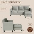 thumbnail image 3 of Sobaniilo Convertible Sectional Sofa Couch,Modern Linen Fabric L-Shaped 3-Seat Sofa Sectional with Reversible Chaise for Small Space (Light Gray), 3 of 7