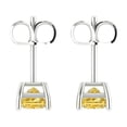 thumbnail image 4 of 1.5 Ct Princess Cut Studs Yellow Natural Citrine 18K White Solid Solid Gold Everyday Dainty Earrings Push Back, 4 of 7