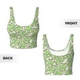thumbnail image 5 of Haiem Cute Frog Pattern Womens Sports Bra - U Neck Padded Low Impact Yoga Bra Workout Crop Top Gym Moisture-Wicking Workout Vest -, 5 of 9