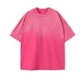 thumbnail image 1 of Mens Gym T-Shirts 100% Cotton Comfort Fit Breathable Athletic Shirts,Summer Distressed Gradient Color Basic Tees Loose Fit Short Sleeve Crewneck Workout Tops, 1 of 2