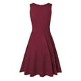 thumbnail image 3 of Robe d'Été Sans Manches Plissée Taille Haute Col en V Enveloppée Couleur Unie pour Femmes, 3 of 6