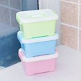 thumbnail image 2 of HLONK Candy Color Portable Storage Box with Lid Plastic Cosmetics Container Household Storage Bins (Small Size) (Random Color), 2 of 6