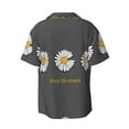 thumbnail image 2 of KLL Keep Life Simple Daisy Flower Print Men's Shirt Short Sleeve Button Down Summer Cuba Beach Shirts- Large, 2 of 7