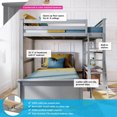 thumbnail image 2 of Max & Lily Solid Wood L-Shaped Twin over Twin Bunk Bed with Bookcase for Kids, Grey, 2 of 8