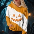 thumbnail image 2 of Godom Halloween Pumpkin Hooded Sweatshirts for Women Lightweight Halloween Graphic Drawstring Pullover, 2 of 6