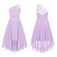 thumbnail image 5 of MSemis Big Girls Junior Bridesmaid Dress One Shoulder Dress for Birthday Party Pageant Gown Lavender 8, 5 of 6
