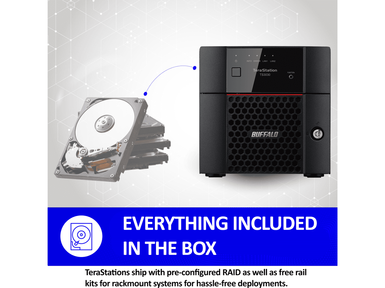 BUFFALO TeraStation 3230DN 2-Bay Secure SMB Desktop NAS 16TB (2x8TB) with Hard Drives Included - Annapurna Labs Alpine AL524 Quad-core (4 Core) 2 GHz - 2 x HDD Supported - 2 x HDD Installed - 16 TB...