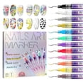 thumbnail image 1 of 12Pcs 3D Nail Art Mader Pens, Fine Tips Nail Polish Pens Nail Graffiti Dotting Pen Drawing Painting Liner for Home Salon DIY, 1 of 5