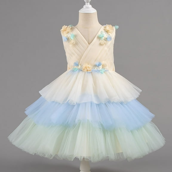 Cowsor Toddler Baby Girl Butterfly Tutu Dress Bowknot Princess Flower Girl Wedding Pageant Birthday Party Dresses