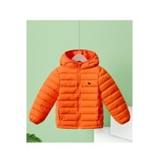 Kids Girls Solid Color Warm Zip Up Puppy Print Thick Padded Jacket