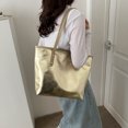 thumbnail image 4 of 3713 Bolso Hombro para Mujer Bolso Bolso Mano Cuero Informal Gran Capacidad en Oro Plateado (dorado) Dorado, 4 of 9