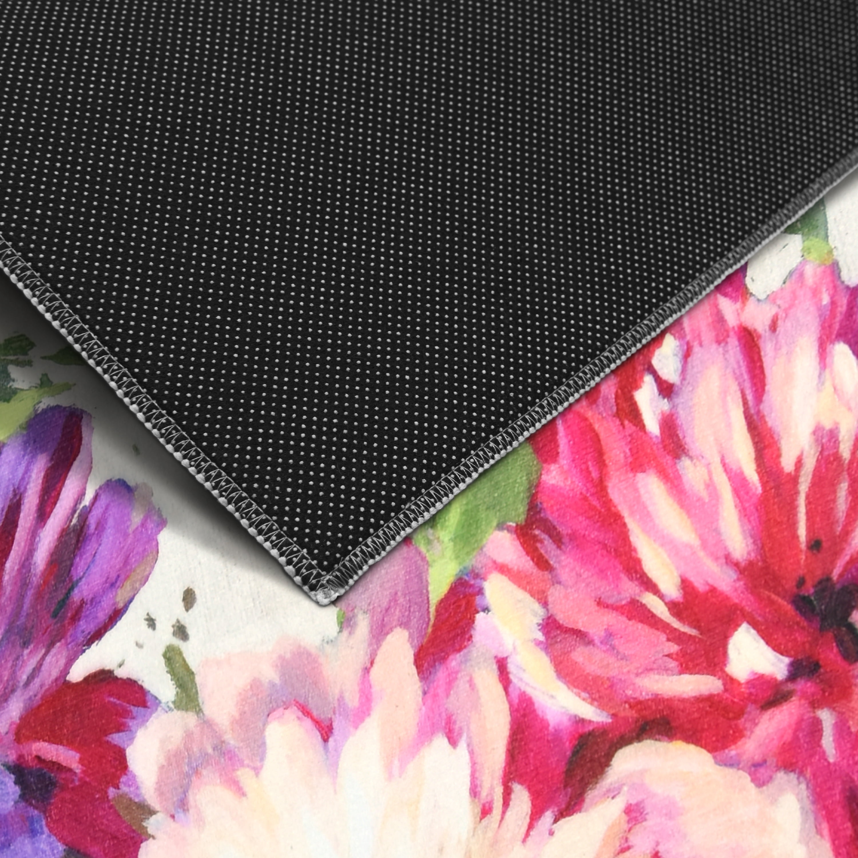 Amoroso B, 5'x8' Hand Washable Flowers Art Area Rug