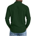 thumbnail image 6 of Gytharion Men's Plus Size Shirts Summer Cotton Linen Lapel Long Sleeve Button Down Blouses Solid Color Casual Fashion Tops with Pockets, 6 of 7