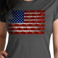 thumbnail image 2 of Hot Leathers GLR1567 Women's Charcoal Short Sleeve Flag Rose T-Shirt Small, 2 of 2