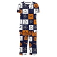 thumbnail image 5 of Rggeeun womens pajama sets Halloween Graphic Sleepwear Crew Neck Short Sleeve Tops Cozy Pants with Pockets Travel Basic Nightwear Set,Blue,M, 5 of 6