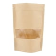 thumbnail image 3 of Bolsa de papel Kraft Zulema 50X con ventana transparente Almacenamiento de café y té para alimentos secos 14x22 + 4, 3 of 8