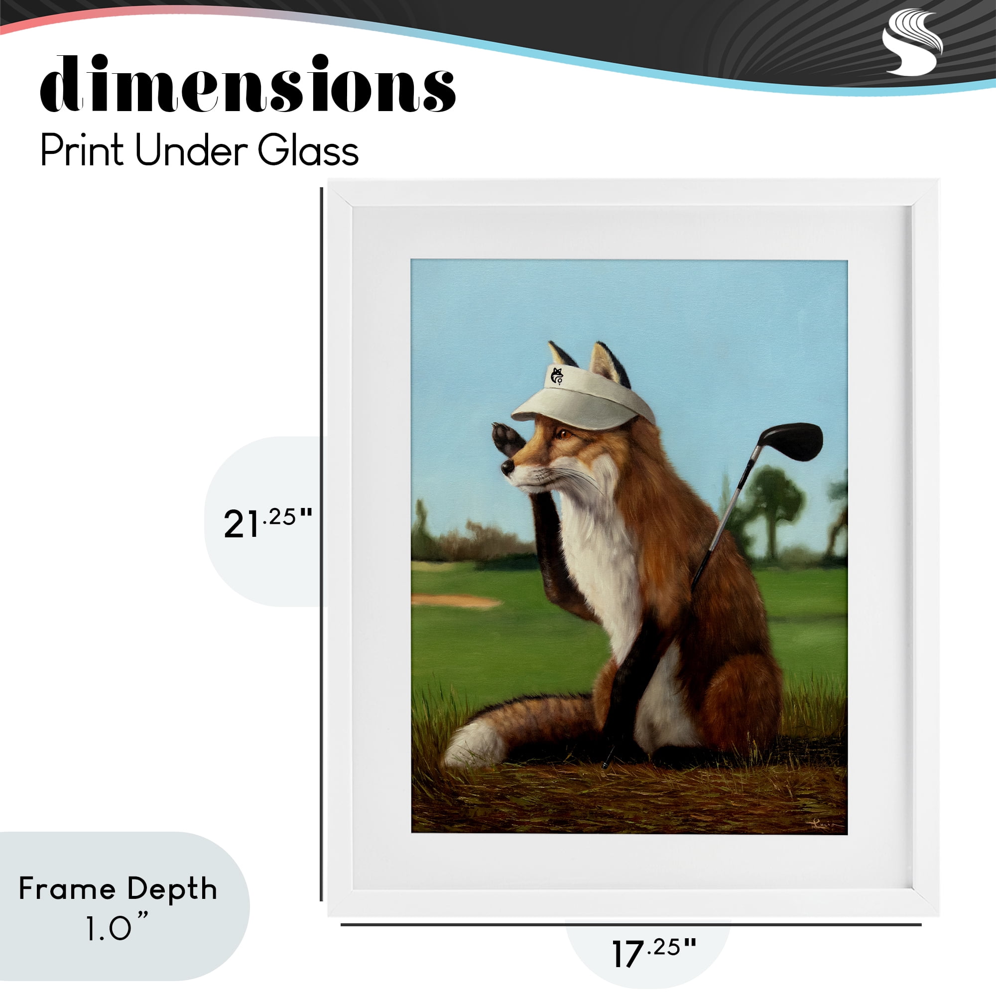 Stupell Industries Fox Drive Golfer White Framed Print Under Glass, design by Lucia Heffernan
