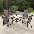 thumbnail image 4 of Costway Patio Dining Chair Set of 4 High Backrest Dining Furniture with Wide Seat, 4 of 7
