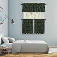 thumbnail image 5 of Dark Green Leaves Kitchen Curtains Sets for Windows 24 Inch Length, Pastoral Farmhouse Botanical Plant Rod Pocket Window Treatments Tier Curtains and Valances Set for Bedroom/Bathroom, 5 of 8