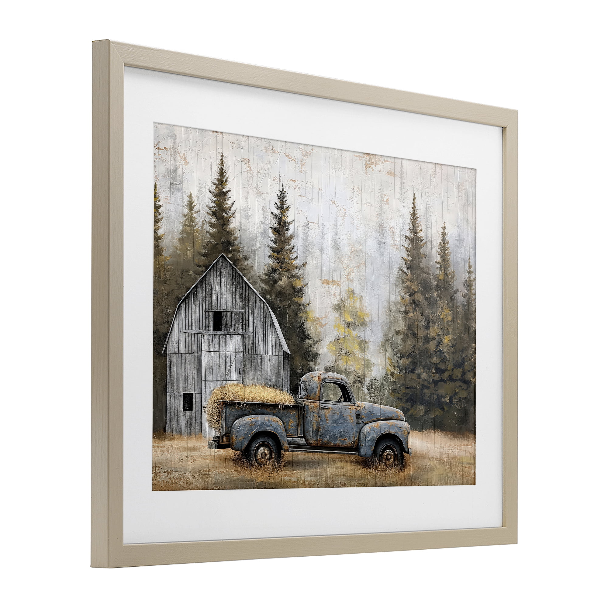 Stupell Industries Autumn Barn & Pine Forest Birch Framed Print Under Glass, design by Imagine It Images