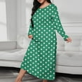thumbnail image 2 of Aboser Women's Soft Cotton Nightgown Long Sleeve Sleepwear Fashion Star Printed Pajama Dress Comfy Full Length Loungewear Loose Casual Crew Neck Sleep Shirts, 2 of 7