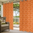 thumbnail image 5 of Outdoor Curtains for Patio Waterproof, Orange Morocco Windproof Pravicy Outside Porch Blackout Curtain, Geometric Leaf Diamond Lattice Abstract Sun Blocking Grommets Curtains for Cabana 54"x84", 5 of 9