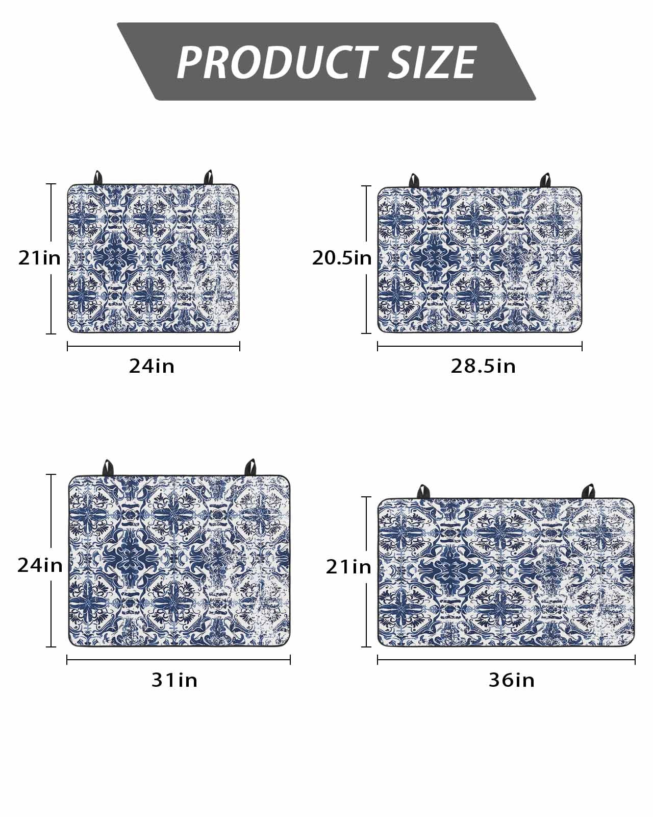 Stove Top Covers for Electric Stove, Navy Blue Boho Glass Stovetop Cover Protector, Ehtnic Abstract Art Modern Geometric Induction Cooktop Protector Oven Mat for Kitchen Countertop 24"x21"