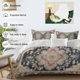 thumbnail image 3 of Black Boho Bedding Duvet Cover Set Full Size 4 Pieces Oriental Medallion Retro Distressed Bohemian Bedding Set with Zipper Closure, 1 Comforter Cover 86x86 Inches 1 Flat Sheet & 2 Pillow Cases, 3 of 7
