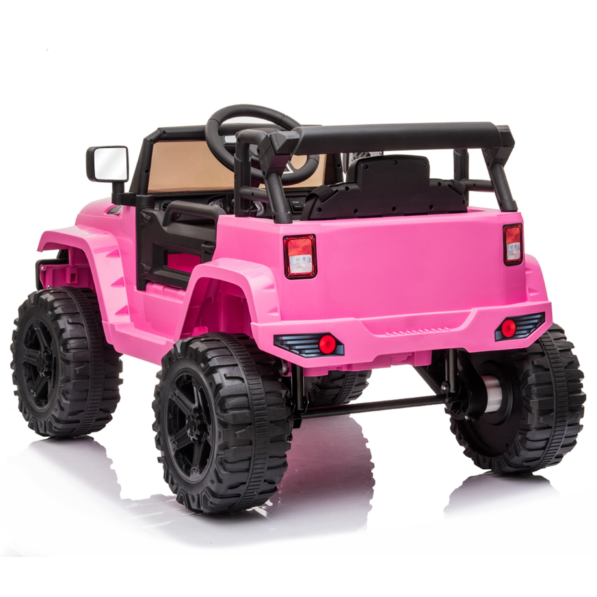 CIPACHO 12V Powered Dual Drive Ride On Car, Electric Kids Car with 2.4G Remote Control, MP3 Player, Radio, USB Port, Pink