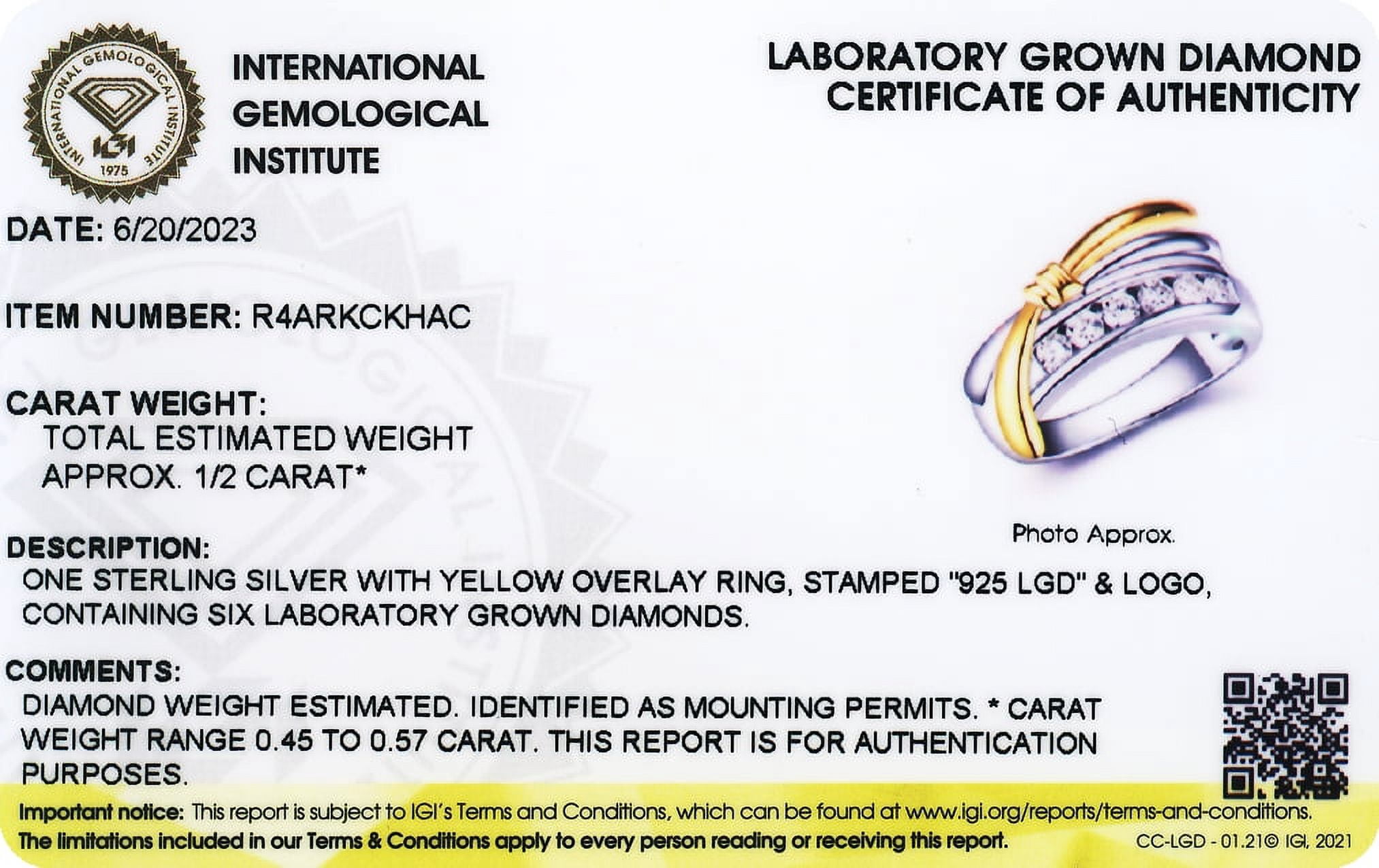 Forever Facets Two-Tone 1/2 CT TW Lab Grown Diamond Ring, Adult Female