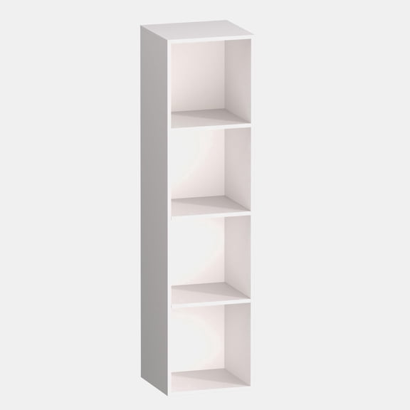 VAFHYLLIS White 4 Cube Storage Organizer, 4 Tier Cube Bookcase Freestanding Storage Display Organizer for Home Office, Four Cubes Open Shelf Bookshelf