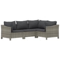 thumbnail image 3 of vidaXL 5 Piece Garden Lounge Set with Cushions Grey Poly Rattan, 3 of 5