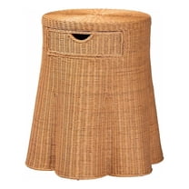 bali & pari Dayo Scalloped Natural Rattan Console Table with Drawer