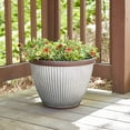 thumbnail image 6 of Southern Patio HDR-046868 20.5 Inch Rustic Resin Outdoor Planter (2 Pack), 6 of 7