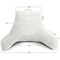 thumbnail image 5 of LammaLoe Backrest Reading Pillow with Blanket, Back Support Pillow with Arms, Shredded Memory Foam Bed Rest Pillow and Throw Blanket, White, 5 of 6
