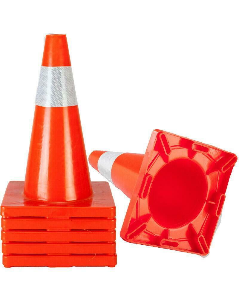 Orange Safety Cones Cone With LED Light Industrial, Roadside Emergency 1 Pc. 
