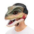 thumbnail image 1 of Máscara de dinosaurio Eghunooye, divertido dinosaurio con mandíbula móvil para Halloween, 1 of 5