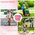 thumbnail image 3 of Kids Bike Basket, Bicycle Front Handlebar Handwoven Wicker Basket Bicycles Basket for Boys Girls Bike Decoration Accessories, 3 of 5