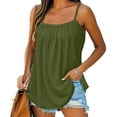 thumbnail image 2 of Womens Camisole Tank Tops, Yigetop Summer Tank Tops for Women 2025 Loose Fit Pleated Square Neck Sleeveless Shirt Curved Flowy Vest Basic Cotton Tee Beach Vacation Clothes for Women Mint Green XL, 2 of 6