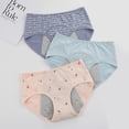 thumbnail image 3 of Gyratedream Teen Girls Cotton Menstrual Period Underwear Teens Breathable Leak-Proof Briefs, 3 of 7