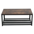 thumbnail image 5 of Industrial Coffee Table, 42 Inch 2 Tiers Sofa Table, Brown & Black, 5 of 6