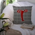 thumbnail image 3 of Letter T Initial Monogram - Houndstooth Black Fabric Decorative Pillow, 3 of 4