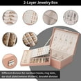thumbnail image 6 of Jewelry Organizer, Elegant and Refined Travel Jewelry Case for Rings, Necklaces, Earrings  for Women, Pink, 6 of 7