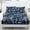 Blue & White Abstract Leaf Pattern, variant on Whosucclay Camo Dog 3Pc Fitted Sheet Set, Soft Bed Linen for Bedroom, Fitted Sheet & 2 Pillowcases, No Flat Sheet Included Smooth Long Lasting, Twin Size