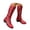 Red, variant on Womens Mid Calf Combat Boots Lace up Low Block Heel Retro Bohemian Dress Booties Floral Printed Side Zipper Tall Fashion Walking Boot Black 8