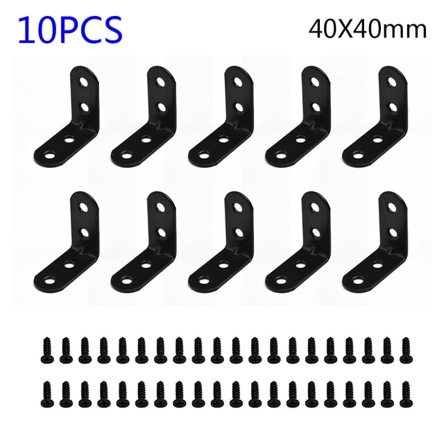 Goodhd Support de Meuble en Fer à Angle Droit en Forme de L 10 Pcs