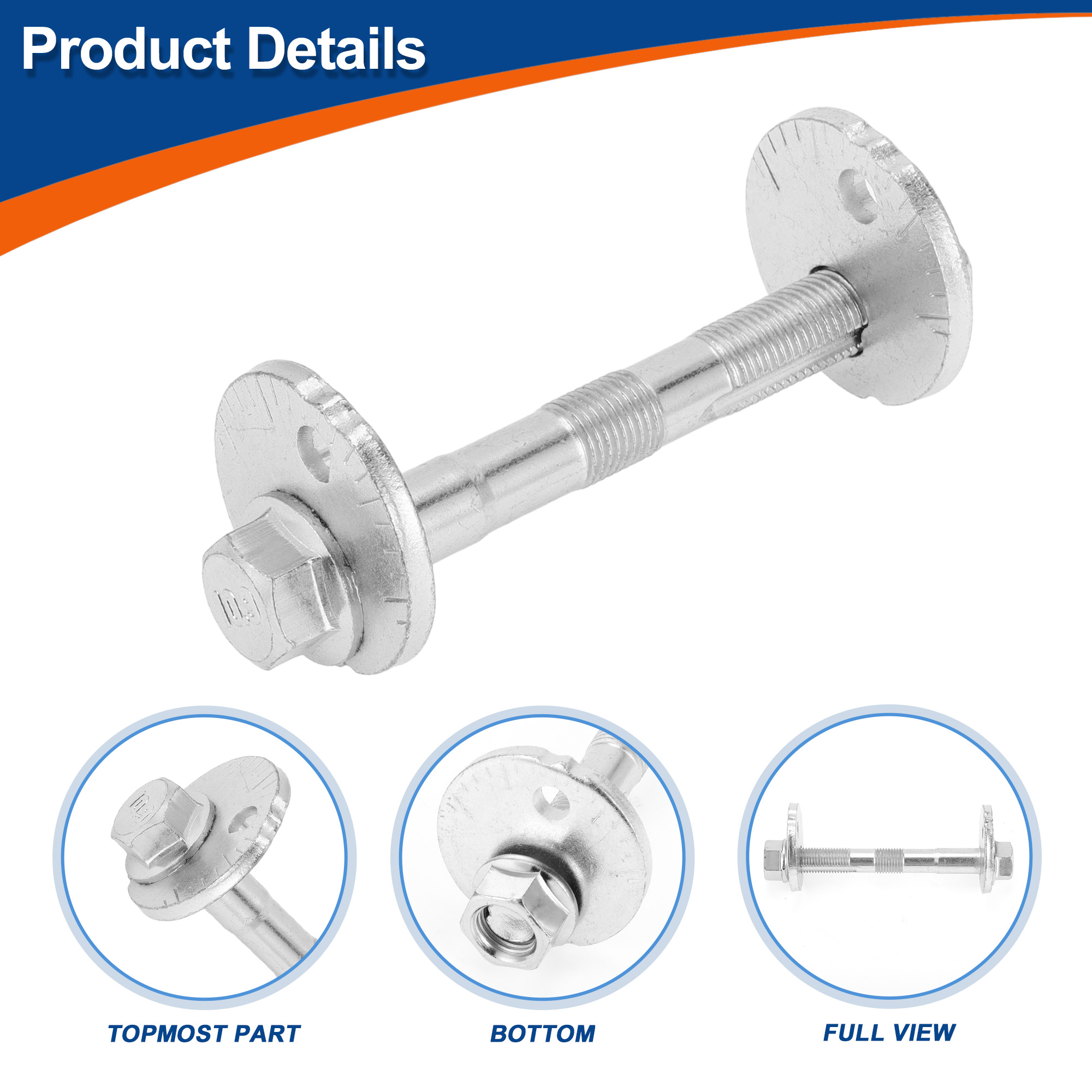 Unique Bargains Camber Alignment Bolt For Toyota Hilux Vigo 2004-2019 With Nuts Washers