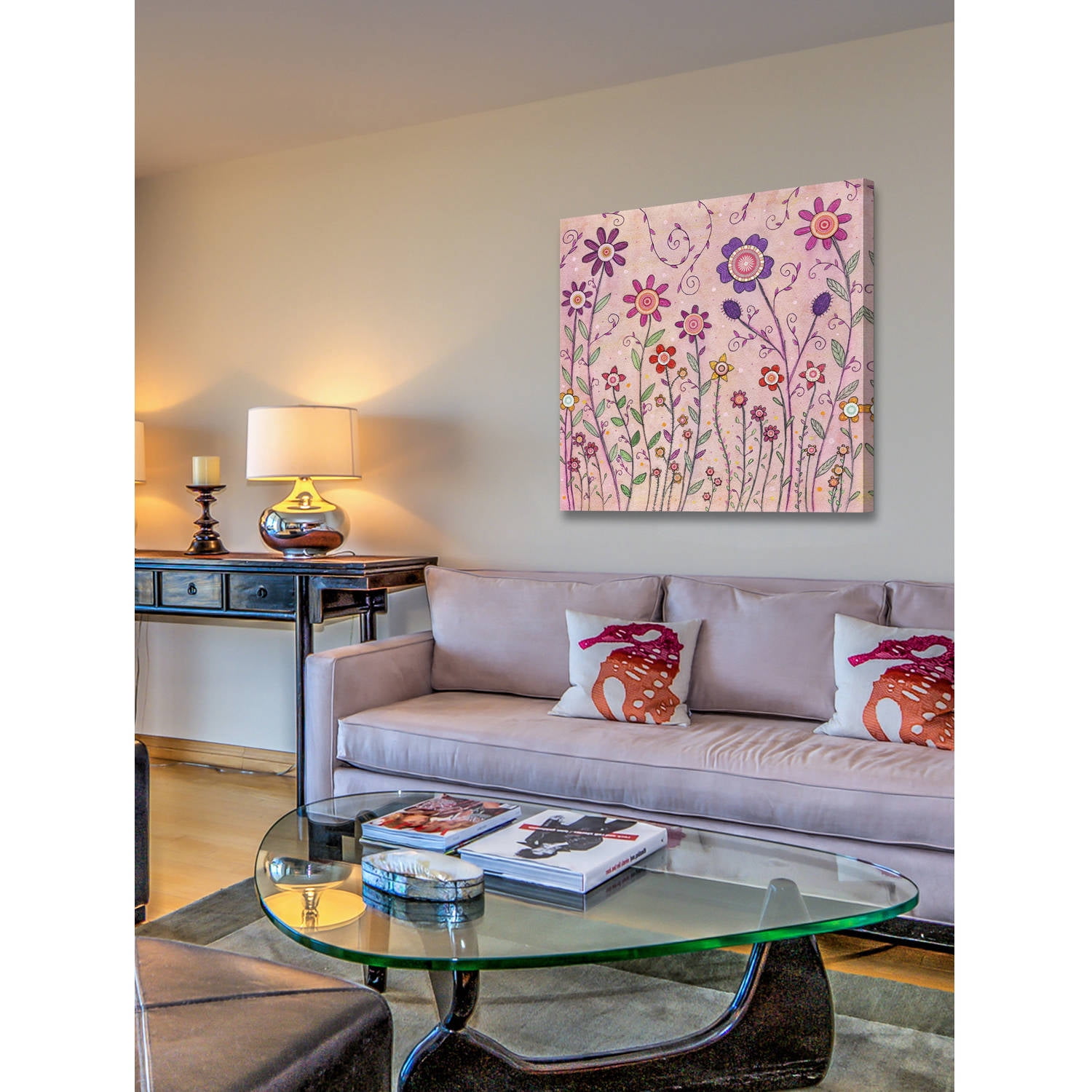 Marmont Hill "August Flowers" by Sascalia Painting Print on Wrapped Canvas