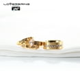 thumbnail image 3 of 4pc His and Hers Wedding Ring Sets Couples Rings Yellow Gold Plated White Cz Titanium band, 3 of 7
